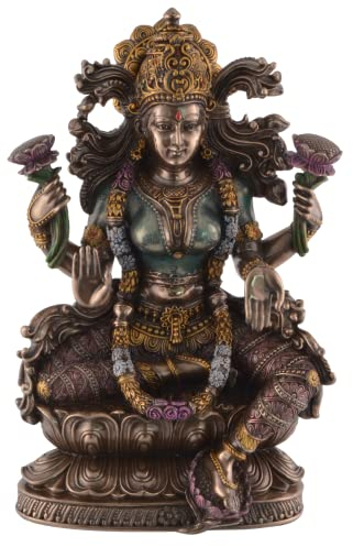 VOGLER Joh. Vogler GmbH Lakshmi indische Göttin des Wohlstands - Lotusthron sitzend bronziert by Veronese Figur