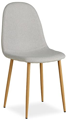 Homestyle4u 2219, Stuhl Sessel Wohnzimmer Esszimmer Küchenstuhl Polstersessel Polsterstuhl Hell Grau