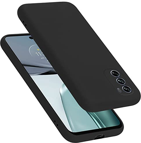 Cadorabo Hülle kompatibel mit Motorola Moto G62 5G Hülle Silikon Handyhülle für Moto G62 5G Case aus flüssigem Silikon- Kratzfeste und stoßfeste dünne TPU Schutzhülle - Liquid SCHWARZ