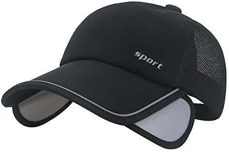 Chapeaux à visière pare-soleil pour homme, bord rétractable réglable, protection UV, casquette de baseball en maille respirante pour la plage, le golf, la course à pied, le tennis