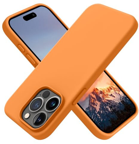OTOFLY Compatible with iPhone 15 Pro Max Case, Silicone Shockproof Slim Thin Phone Case for iPhone 15 Pro Max (6.7 inch), (Orange)