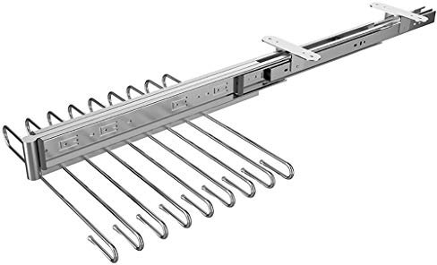 JUNNIU Ausziehbarer Hosenständer, Krawattenhalter, 9 Paar Hosenbügel für den Kleiderschrank Decoration