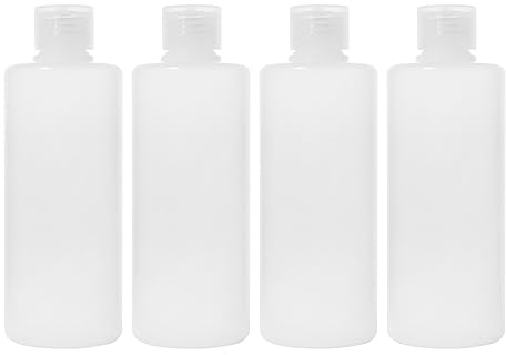 4 Stück 200 ml Reiseflaschen zum befüllen,nachfüllbare Quetschflasche mit Klappverschluss, transparente Kunststoff-Flaschen für Make-up, Duschgel,Toilettenartikel,Flaschen für Reisen, Shampoo, Lotion