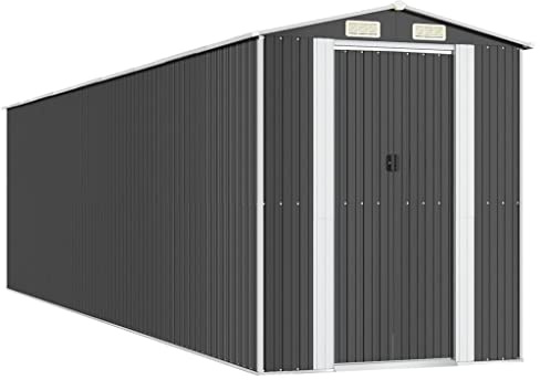 vidaXL Garden Shed Anthracite 192x772x223 cm Galvanised Steel