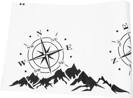 GRIRIW Autofensteraufkleber 2St Autoaufkleber Auto-Stoßstangenaufkleber Kompass-Aufkleber Kompass Aufkleber Autodekoration LKW Applikationen Bergaufkleber Latte-Kunst Seitenschweller PVC