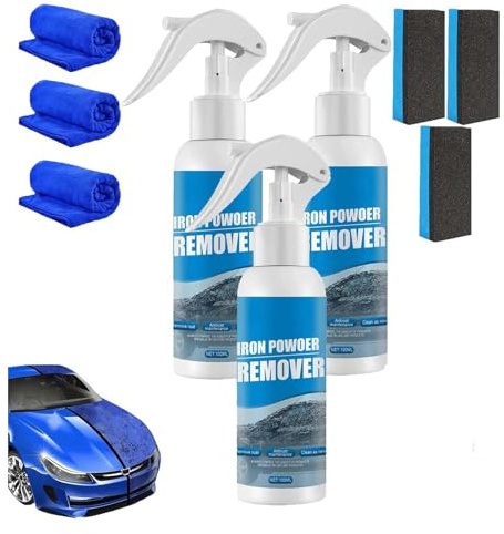 Godemmio Iron Powder Remover, Rust Removal Spray,Iron Powder Remover, Rustout Instant Remover Spray,Multifunctional Rust Removal Spray for Rust from Tools, Metals, Car Parts, Etc (3PC)