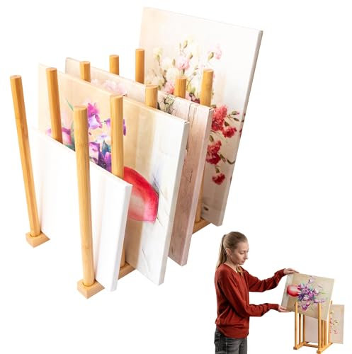 ODOXIA Support De Stockage D'Œuvres D'art | Stockez Vos Œuvres D'art En Toute Sécurité | Pied Pour Toile Peinture | Optimisez Votre Espace Artistique | Rangement Artiste | Pied En Bambou Pour Toiles