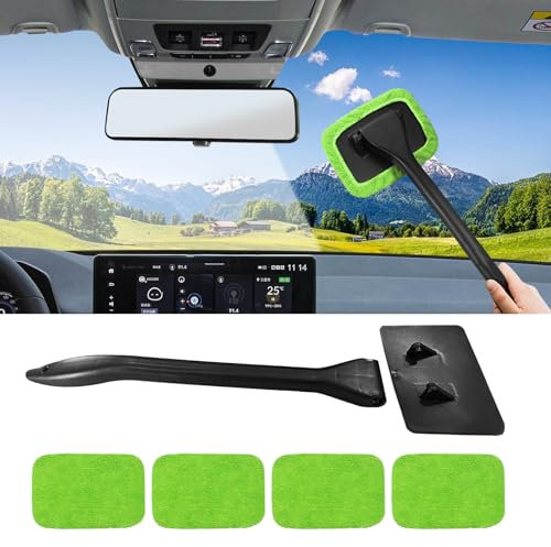 deemars Fenster und Steuergeräte Putzen, Müllbeutel Fürs Auto mit Vier Wiederverwendbaren Matten und Einziehbaren Griffen, General Motors mit Scheibenwischer Utensilien Meistens Autos (Grün)