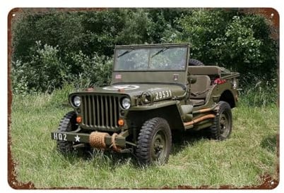 PGCKSK Parken Sie den Jeep，Metall-Blechschild,Retro Iron Painting Wall Decor Art Gift Outdoor Cafe Bar Garage Farm Decoration-30 x 40 cm (12 x 16 Zoll) J49