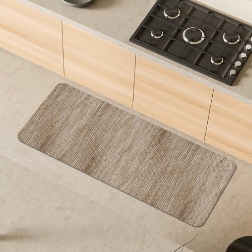 Comart - Tappeto Cucina Nancy - Antiscivolo - Lavabile in Lavatrice - Moderna Passatoia in Ciniglia - Runner per Corridoio e Cucina - Morbido e Resistente - Made in Italy - Tortora - 50x130 cm