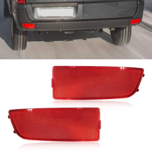 AUTOXBERT 2x Reflektor Stoßstange Rückstrahler für Mercedes Sprinter W906, für VW Cr-after Hinten Links und Rechts Rückleuchte Heckstoßstange Rückstrahler