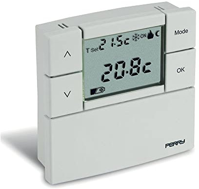 Termostato digitale 3 V, 84 x 84 mm, colore bianco, ideale per il controllo della temperatura nei sistemi di riscaldamento e raffreddamento.