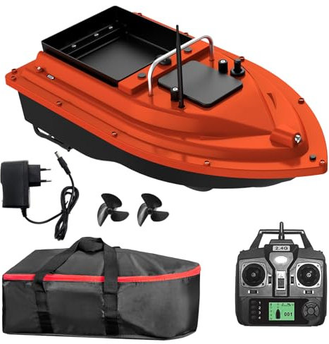 Ailgely Köderboot Futterboot GPS Angelköderboot mit großem Köderbehälter Automatisches Köderboot mit 400-500M Fernreichweite, Nachtangeln 2kg Fischköder mit LED-Licht