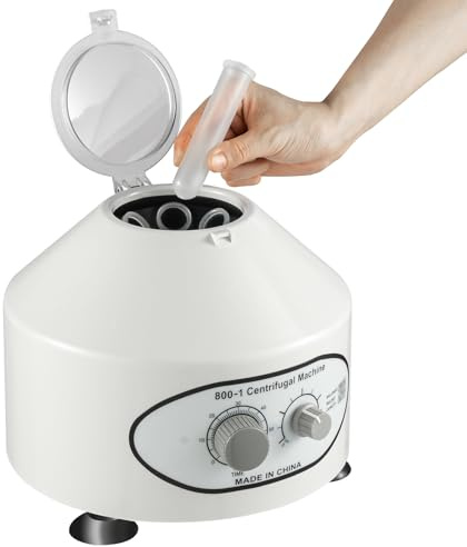 MINRS Centrifuga da laboratorio da 25 W, centrifuga da tavolo, piccola centrifuga elettrica per la ricerca scientifica nelle scuole di laboratorio, 0-4000 rpm, 6 x 20 ml