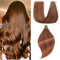 EINbeauty Tape Extensions Echthaar 20pcs Extensions Echthaar 35cm 40g Schokoladenbraun mit Dunkelrotbraun Tape In Extensions Echthaar Invisible Echthaar Extensions Tape Für Frauen(14inch,4/4/33N#)