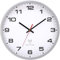Warminn Radio-Controlled Clock 30 cm Quartz Battery Operated Large Wall Clock Easy to Read for Room Home Kitchen Bedroom Office School (White + Silver, 30 cm)