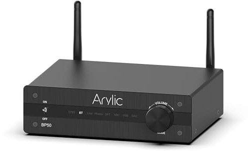 Arylic BP50 Preamplificatore Audio Domestico Bluetooth 5.2 aptX con HDMI ARC, ingresso Phono e Adattatore Audio APP GO Control con DAC, uscite RCA per Ricevitore AV.