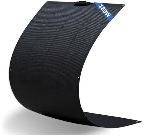 Panneau solaire monocristallin flexible 180 W pour utilisation hors réseau sur camping-cars, caravanes, bateaux, toits, camping et surfaces inégales