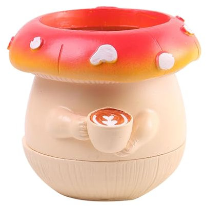 LOVIVER Figura de Hongo, Maceta para Flores, Adorno de Mesa, pequeña y Bonita Maceta para Interior, Exterior, Estante, jardín, Oficina, Patio