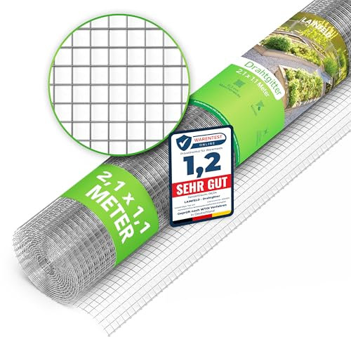 LAINFELD Drahtgitter feinmaschig | 2,1 x 1,1 Meter | Wühlmausgitter für Hochbeete mit 6,3 mm Maschenweite | Hasendraht Volierendraht Hochbeet