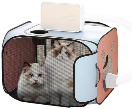Secador de para Mascotas, Caja de Secado para Gatos voladores, Caja de secador de para Mascotas, Caja portátil Plegable para secar Gatos
