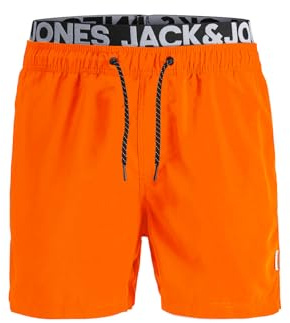JACK & JONES Herren JPSTARUBA JJSWIMSHORTS AKM DB WB, Shocking Orange, XL