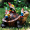 Natelf Resin Turtle Statue with Gnome, Garden Decor Outdoor Turtles Figurine, Gift for Birthday Housewarming, Holiday, Hand-Painted Tortoise Sculptural Gifts, Yard Patio Balcony Lawn Ornament