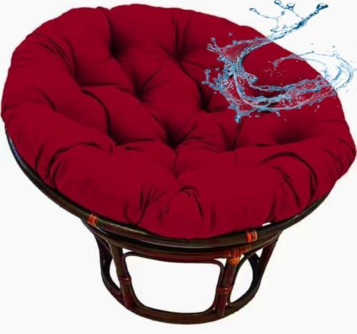 ZZDZW Polster Für Papasansessel,Rundes Auflage, Ersatzpolster Papasan,Bodenkissen Gepolstert Sitzkissen Krabbeldecke Hängesessel Für Korbsessel Outdoor Gartenmöbel Sitzauflage Auflage(Burgundy,180cm)