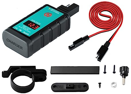 TOPBATHY 1 Ensemble Chargeur USB et Type C avec et Voltmètre pour Smartphone Charge Rapide pour Vélo Électrique avec Connecteur SAE