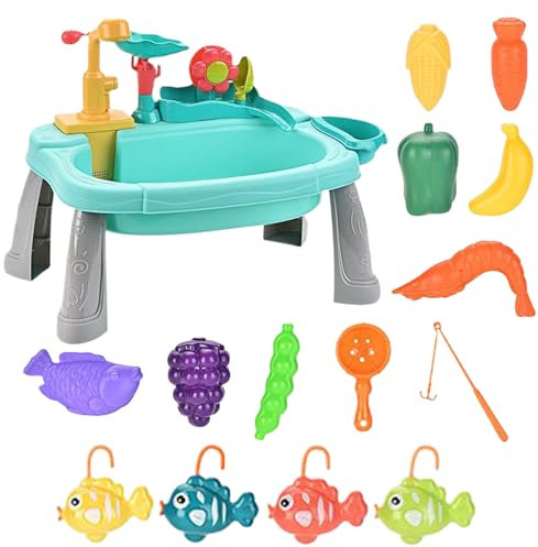 Évier de jeu avec eau courante | Ensemble de lave-vaisselle pour jeux de simulation pour enfants - Accessoires de jeu pour garçons et filles qui imitent la vaisselle