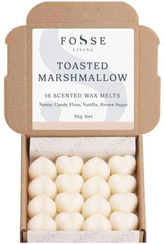 Toasted Marshmallow Soy Wax Melts 16 Pack | Sweet, Warm & Campfire Cosy | Natural, Vegan & Plastic Free | Up to 96 Hrs Scent | Pet Safe | Handmade in UK – Fosse Living