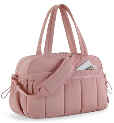 BAGSMART Bolsa de deporte para mujer, bolsa de viaje de 24 l, impermeable, bolsa de viaje, equipaje de mano, gimnasio, clínica, bolsa de hospital, bolsa de hospital con PVC para fitness, natación