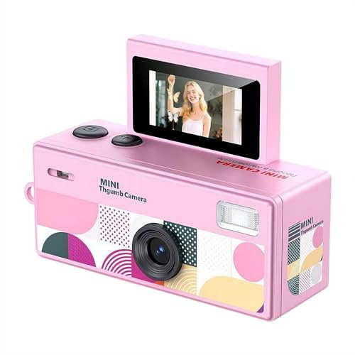 Mini porte-clés instantané pour appareil photo numérique à écran rabattable avec carte de 32 Go, enregistreur vidéo de poche HD 1080p pour étudiants et vlog, porte-clés léger de 30 g en 9 couleurs