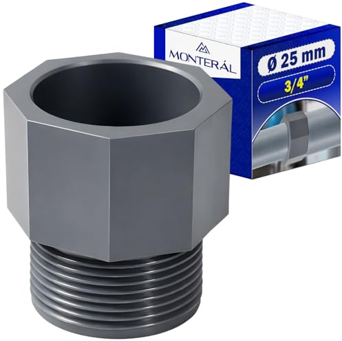 Raccord PVC Ø25 mm Femelle à Coller x 3/4” Filetage Mâle | Raccord PVC pour Tube Pression - Garantie de 10 Ans - MONTERAL