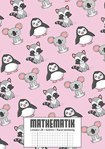 MATHEMATIK: Matheheft A4 Lineatur 28 I Extrem dick: 120 Seiten I XXL Edition Koala Pinguin Waschbär I Viel Platz für Notizen im Unterricht I für ... für Schüler der Realschule und Gymnasium