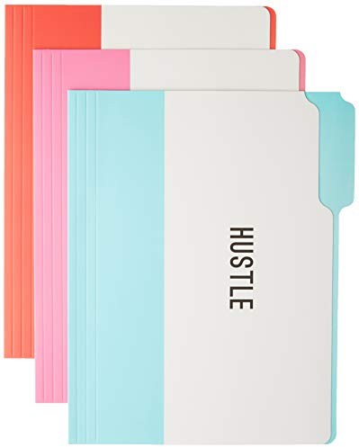 Graphique Hustle Aktenordner-Set - Aktenordner Set enthält 9 Ordner und 3 einzigartige freche Designs, gedruckt auf strapazierfähigem, dreifach gekerbtem beschichtetem Karton, 29,8 x 24,1 cm