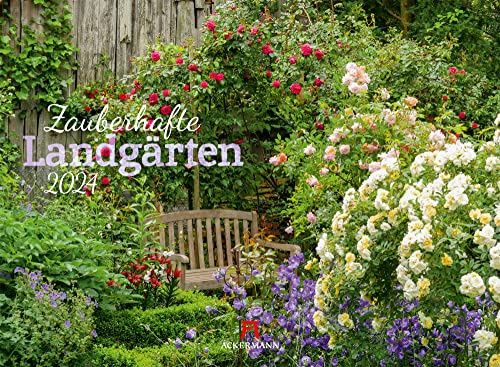 Zauberhafte Landgärten Kalender 2024, Wandkalender im Querformat (45x33 cm) - Gartenkalender