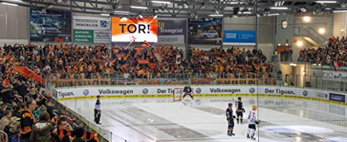 Blue-Letter Wolfsburg Eishockey Fans - hochwertiger FineArtPrint (120cm x 50 cm)