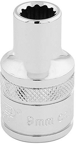 Draper 33089 1/2 Square Drive 12 Point Socket, 9mm Size , Blue