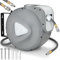 TRESKO® Avvolgitubo Aria Compressa 30 mt con Tubo | Avvolgitubo Pneumatico attacco 1/4 | Dispositivo di Arresto Automatico e Riavvolgitore Automatico, Grigio