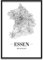 JUNIWORDS Stadtposter, Essen, Wähle eine Größe, 30 x 40 cm, Poster mit Rahmen, Schrift A, Weiß