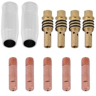 KSTE 2 Nozzles + 4 Tip Holders + 5 Contact Tips Set for 15AK Torch Gun MIG Welder Consumable Accessory Parts Kit