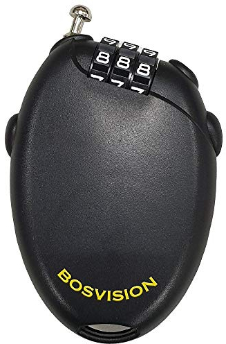 Bosvision Ultra-Secure 3-Digit Combination Lock with 73cm Retractable Cable for Bike, Ski, Snowboard and Stroller