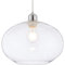 Hanging Ceiling Pendant Light Shade – Clear Bubble Glass – Round Bowl – Modern & Pretty Non-Electric Lamp Shade Bulb Cover – Replacement Lighting Accessory – 300mm Wide x 200mm Tall