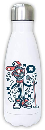 Iprints Cartoon Style Microphone Rap Hip Hop Urban Thermal Water Bottle