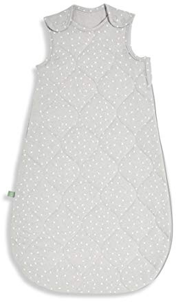 The Little Green Sheep Baby Schlafsack 6-18 Monate, gestepptes Bio Leinen & Baumwolle Mischgewebe, 1.0 Tog für den Sommer, Taubengrau mit Reisdruck