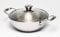 Zinel 5030 Tri-Ply Wok with Glass Lid, 1.6L-20cm, Stainless Steel