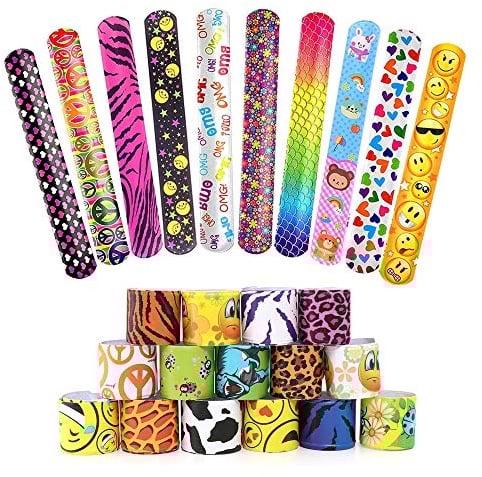 Snap Armbänder 25Pcs Bunte Schnapparmbänder Slap Bands Silikon Wristband Party Bag Füllstoffe Slap Armbänder für Kinder Jungen Mädchen Birthday