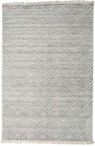 RugVista, Vanice, Teppich, Mittelflor Teppich, 140 x 200 cm, Rechteckiger, Bambusseide, Flur, Schlafzimmer, Küche, Wohnzimmer, Hellgrau, Grau