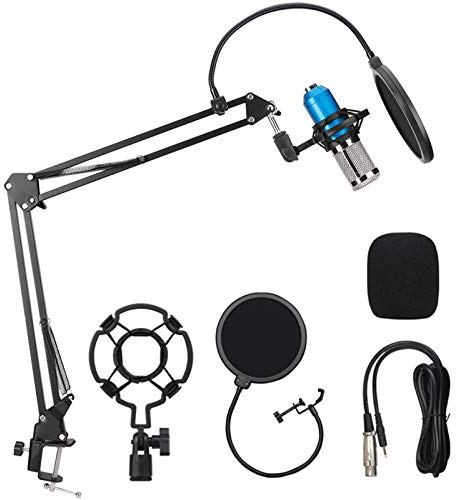 Goshyda Kit de Micro USB pour Ordinateur avec Microphone Capacitif pour L'enregistrement de Chansons en Direct, pour Téléphone Portable, Ordinateur